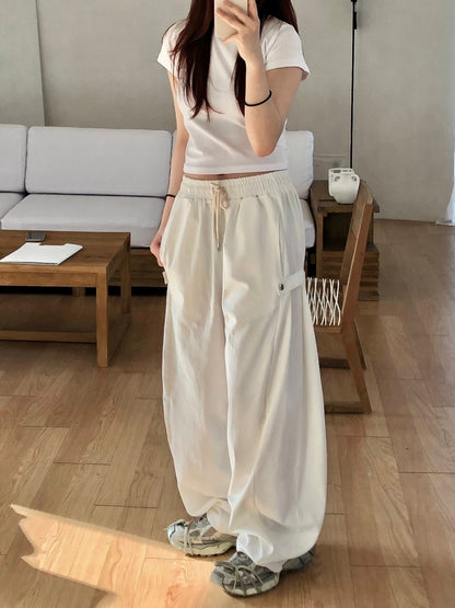 Utility Wide-Leg Casual Pants