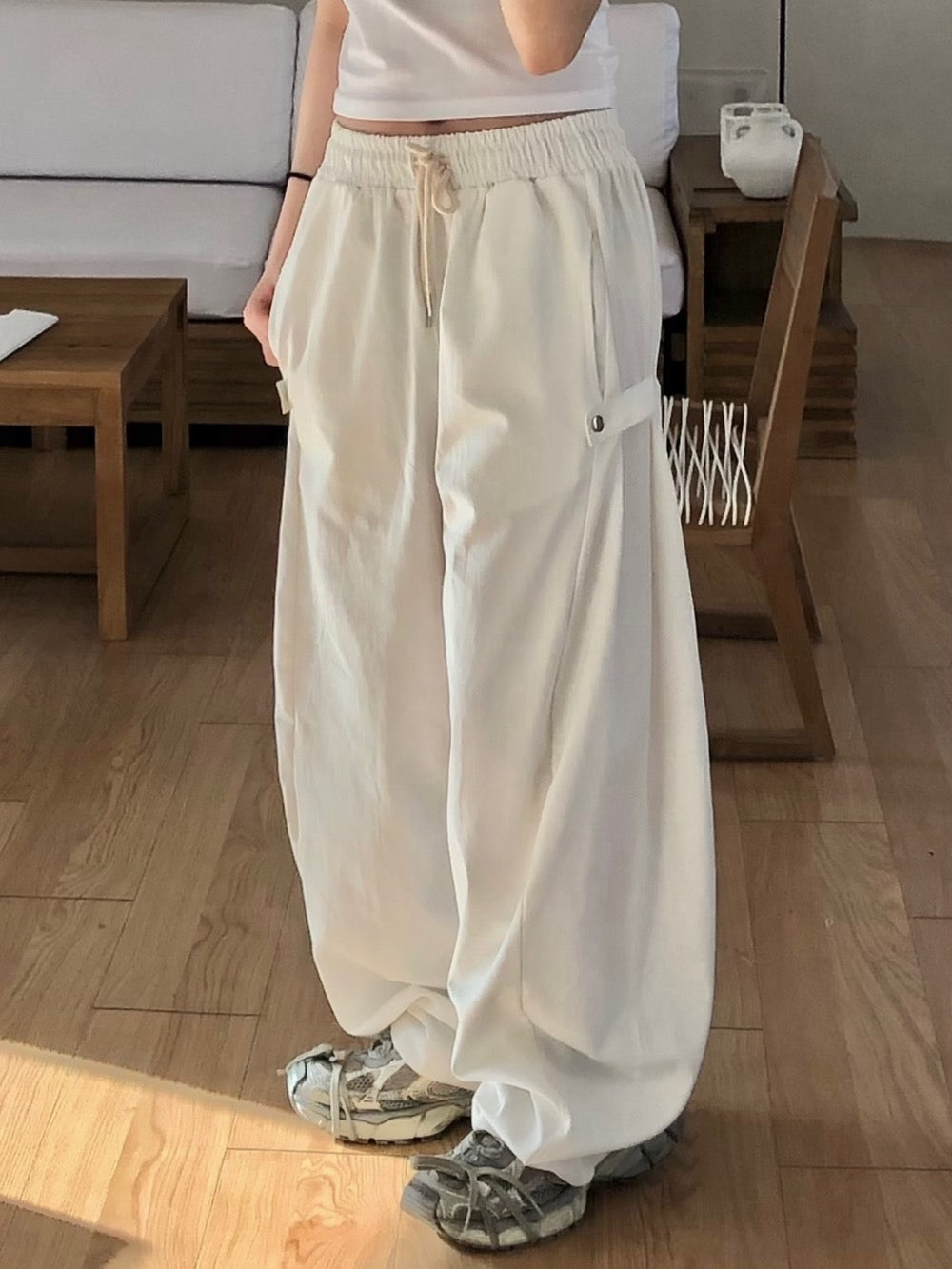 Utility Wide-Leg Casual Pants