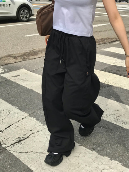 Utility Wide-Leg Casual Pants