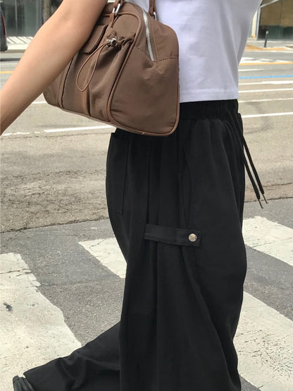 Utility Wide-Leg Casual Pants