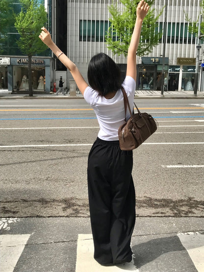 Utility Wide-Leg Casual Pants