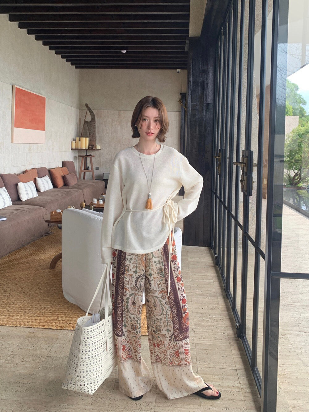 Romantic Vacation Style Wide-Leg Casual Pants