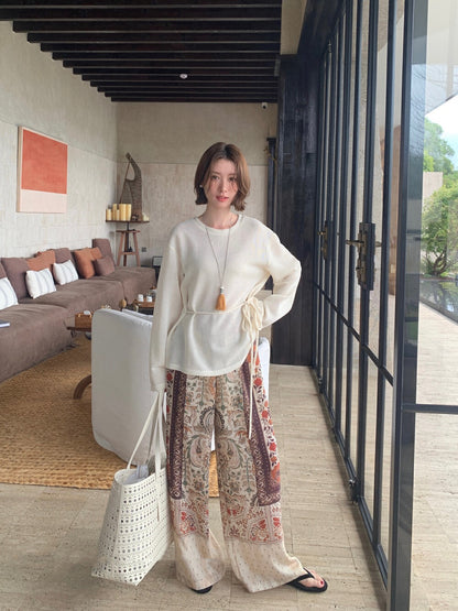 Romantic Vacation Style Wide-Leg Casual Pants