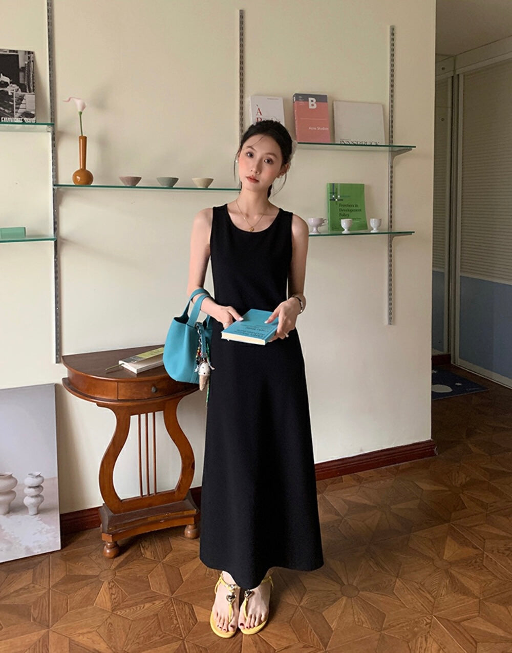 簡約氣質針織背心連身裙