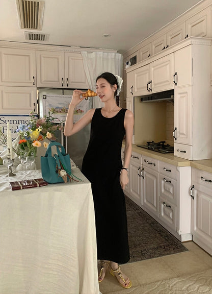 簡約氣質針織背心連身裙