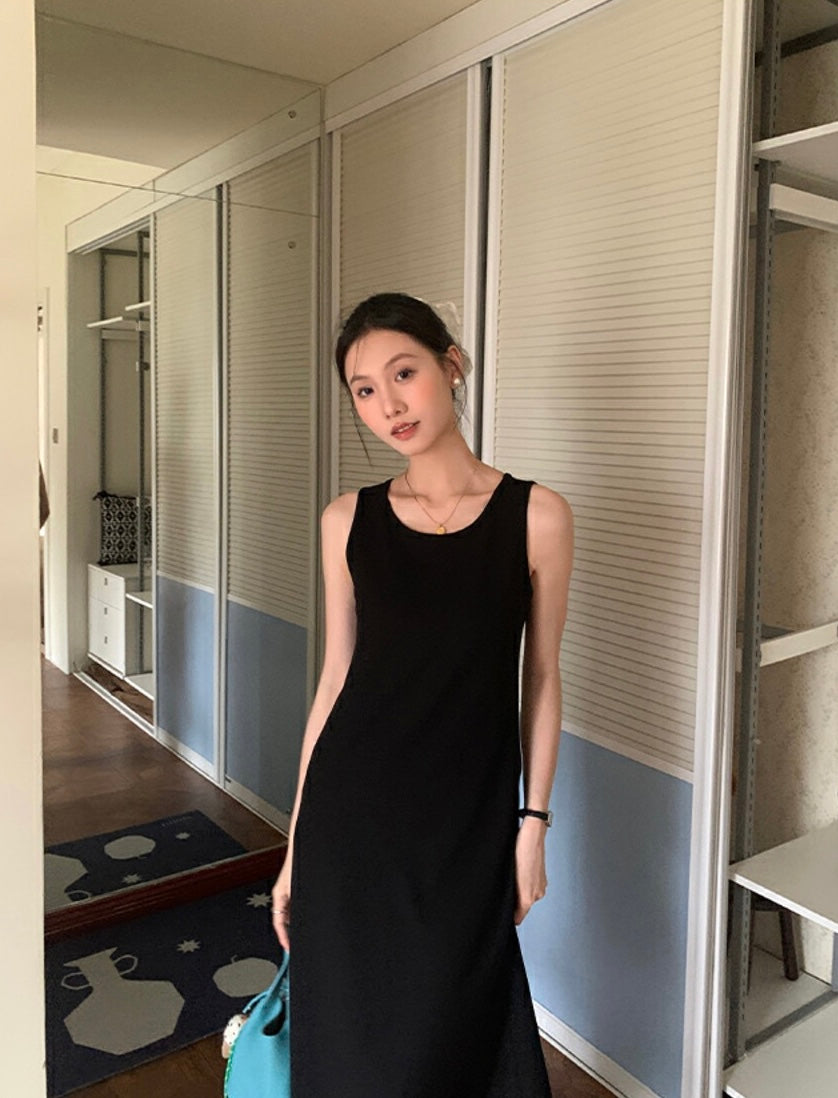 簡約氣質針織背心連身裙