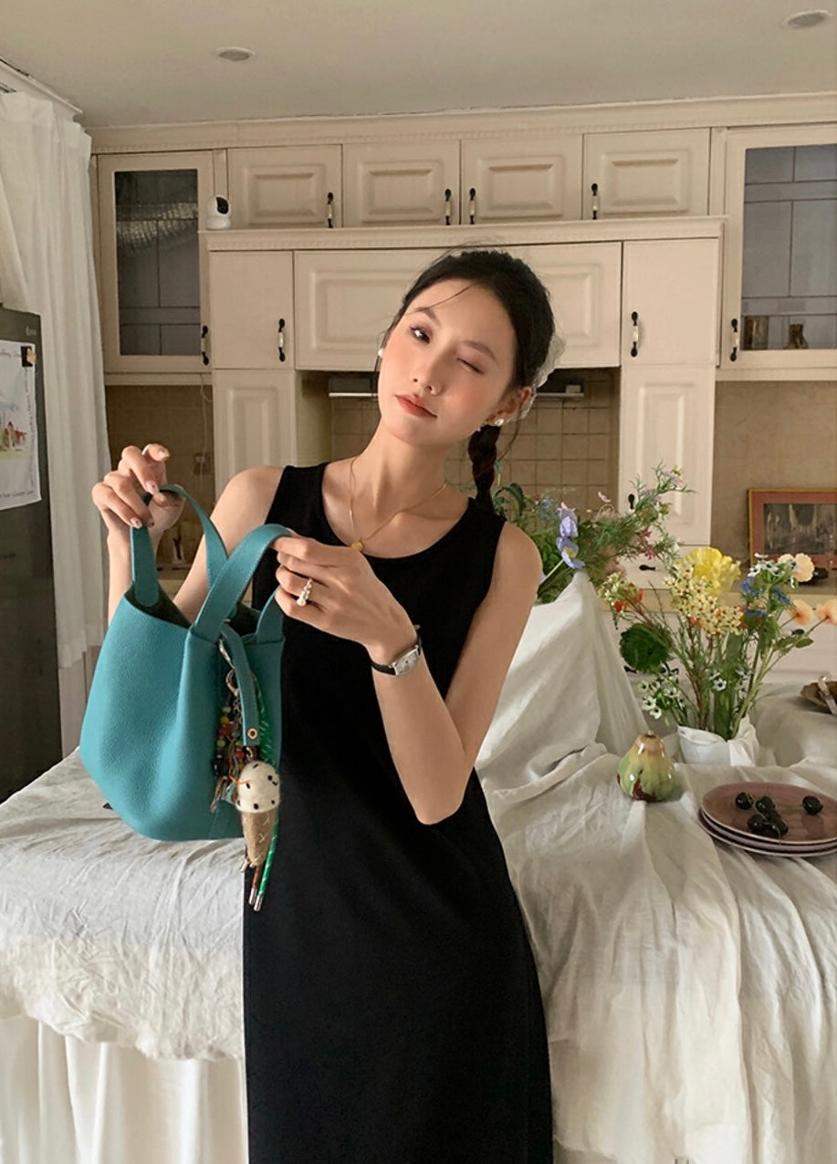 簡約氣質針織背心連身裙