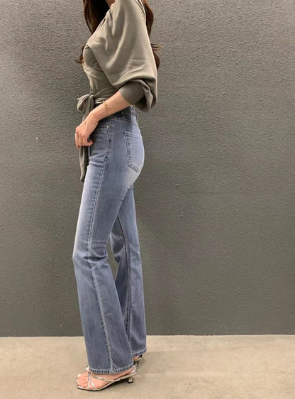 大V領綁帶收腰恤衫