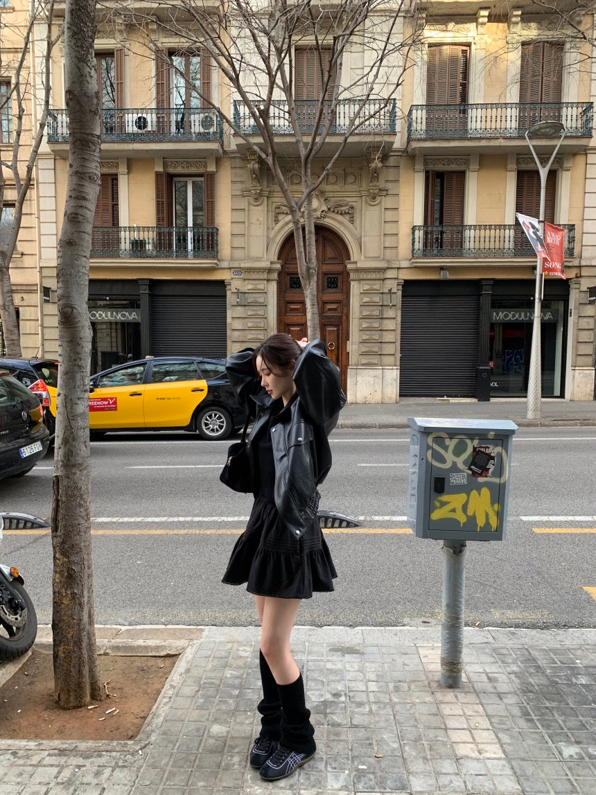 V領針織top+半身裙set