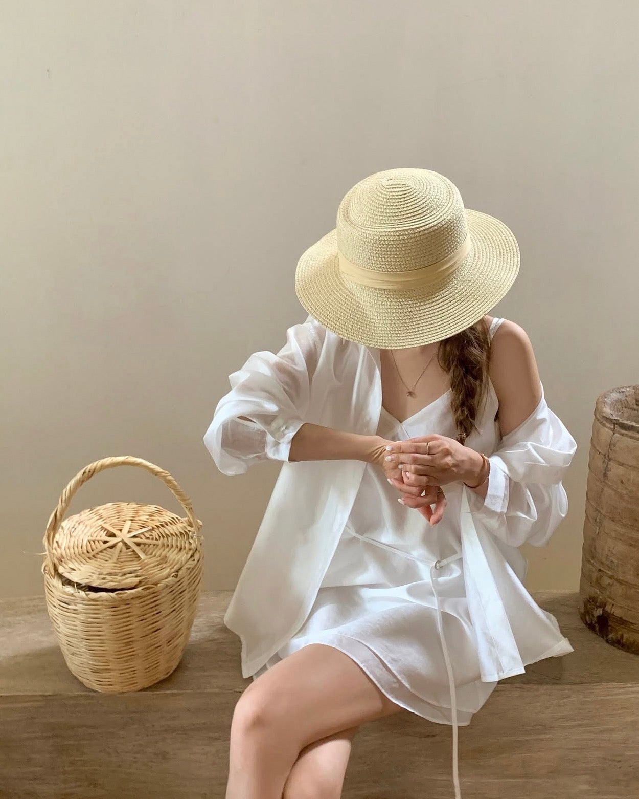 Minimalist V-neck Camisole + Shirt Set