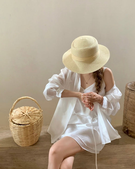 Minimalist V-neck Camisole + Shirt Set