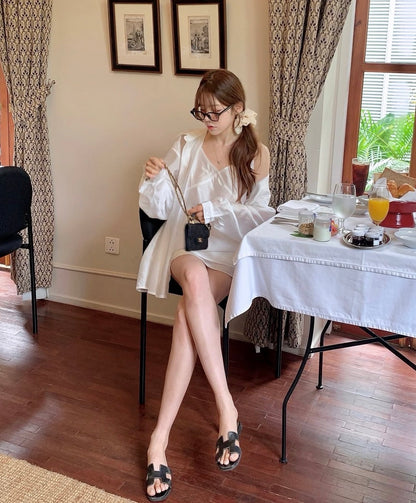 Minimalist V-neck Camisole + Shirt Set