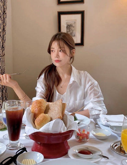 Minimalist V-neck Camisole + Shirt Set