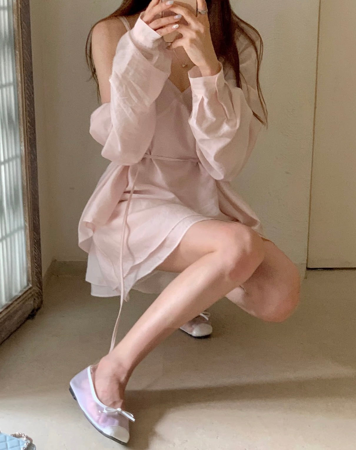 Minimalist V-neck Camisole + Shirt Set