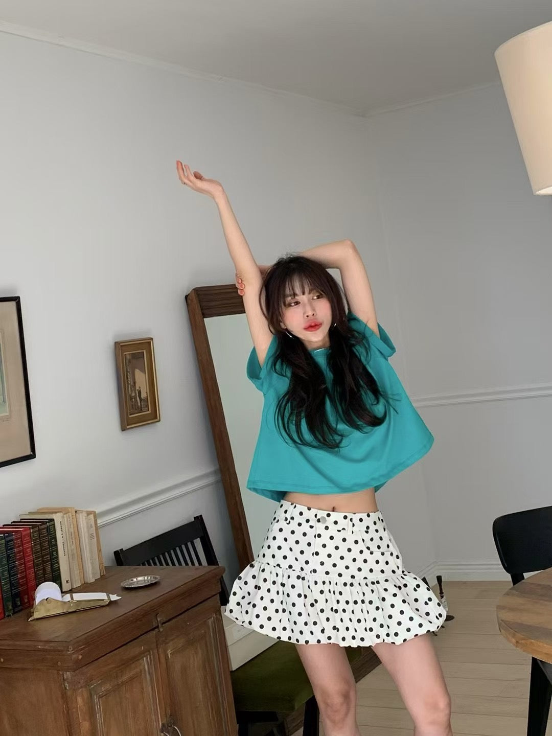 甜美波點蓬蓬半裙