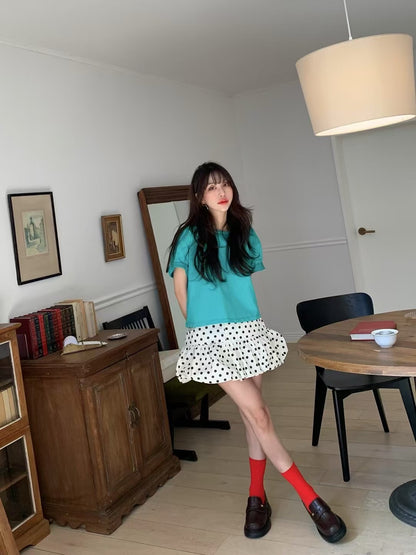 甜美波點蓬蓬半裙