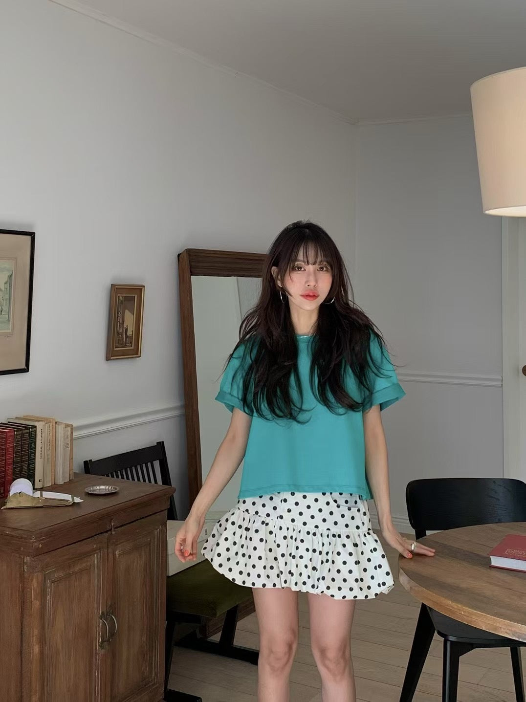 甜美波點蓬蓬半裙