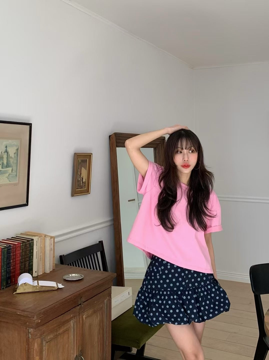 甜美波點蓬蓬半裙