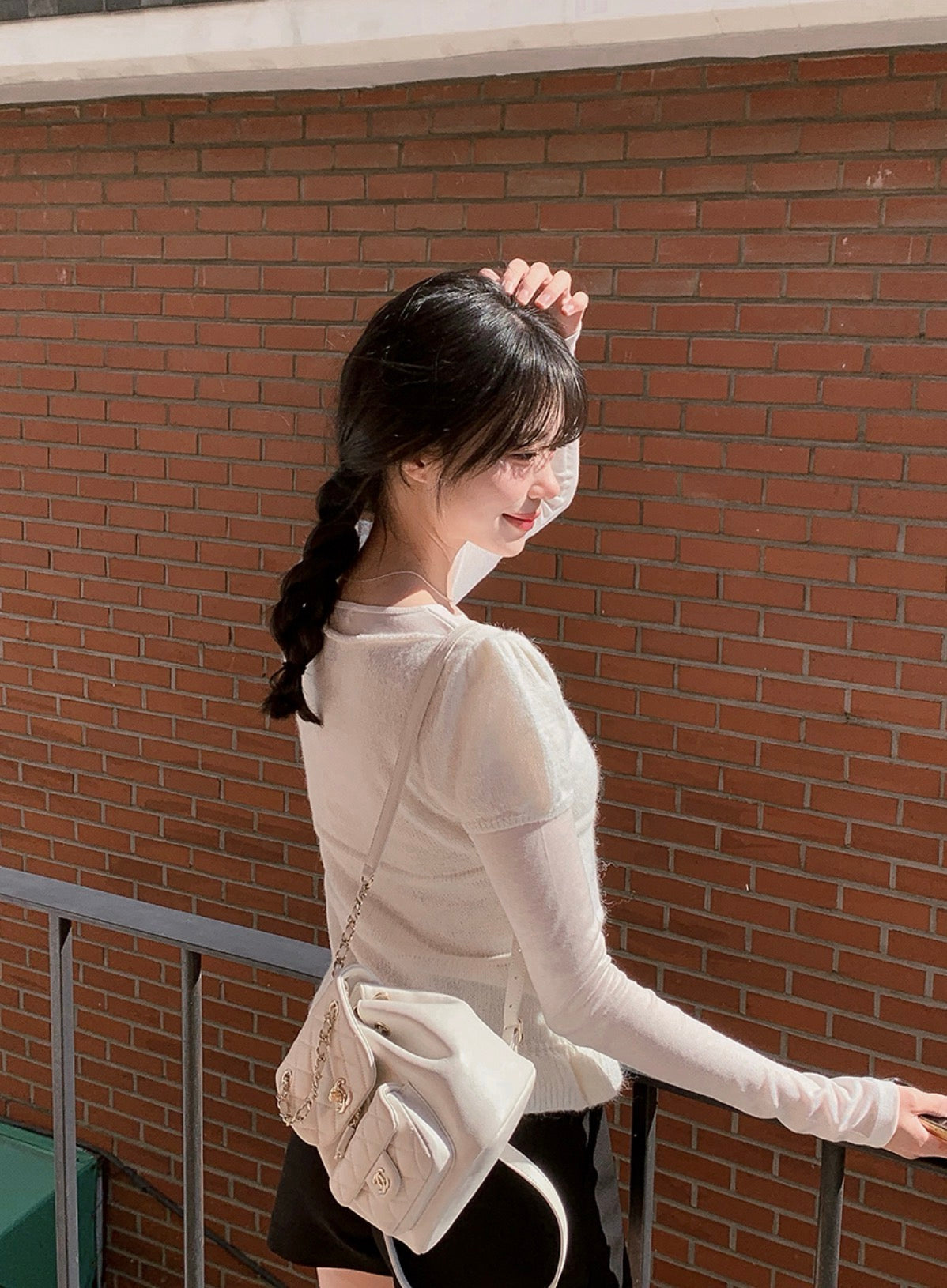 甜美蝴蝶結針織top