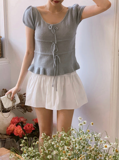 甜美蝴蝶結針織top