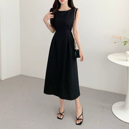 フレンチ系レースアップノースリーブワンピース