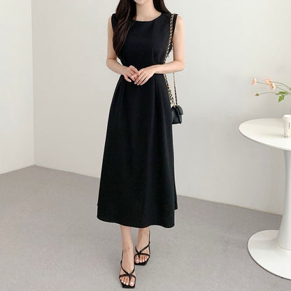 フレンチ系レースアップノースリーブワンピース