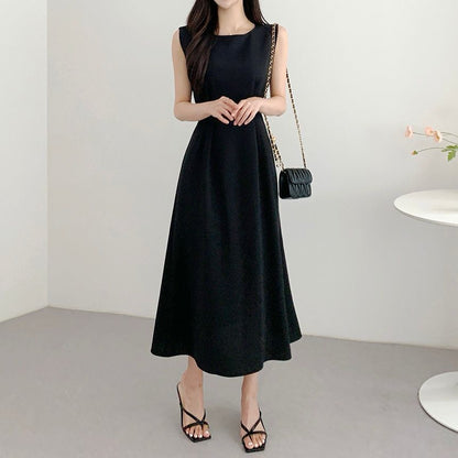 フレンチ系レースアップノースリーブワンピース