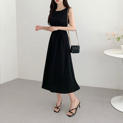 フレンチ系レースアップノースリーブワンピース