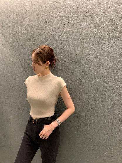 立領顯瘦針織top