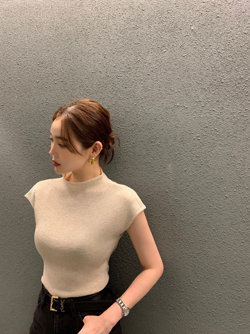 立領顯瘦針織top