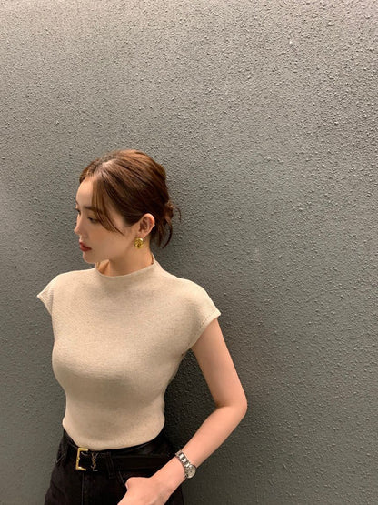 立領顯瘦針織top