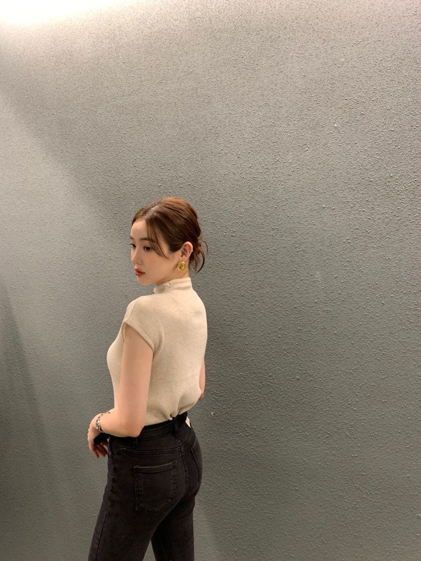 立領顯瘦針織top