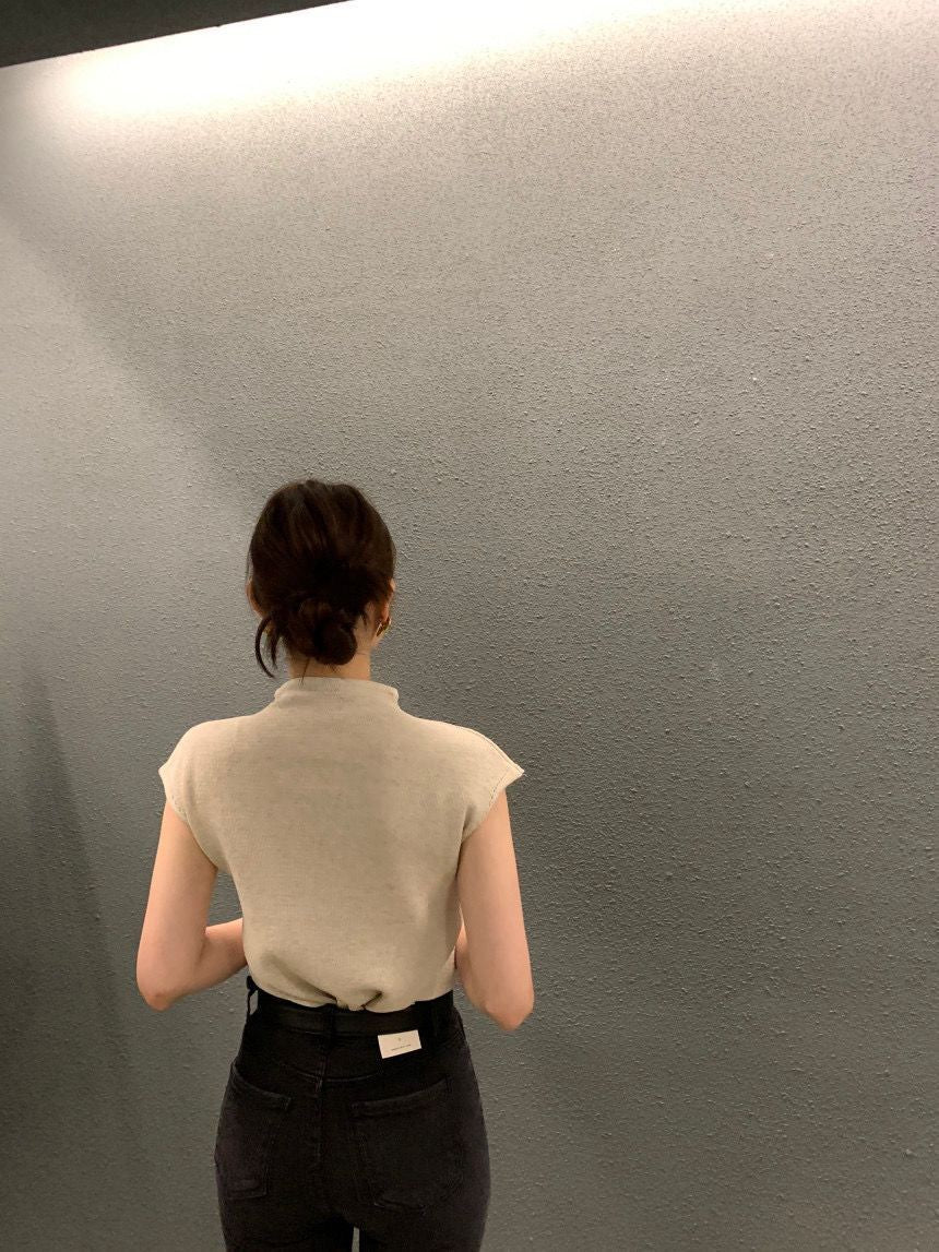 立領顯瘦針織top