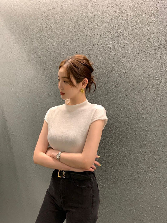 立領顯瘦針織top