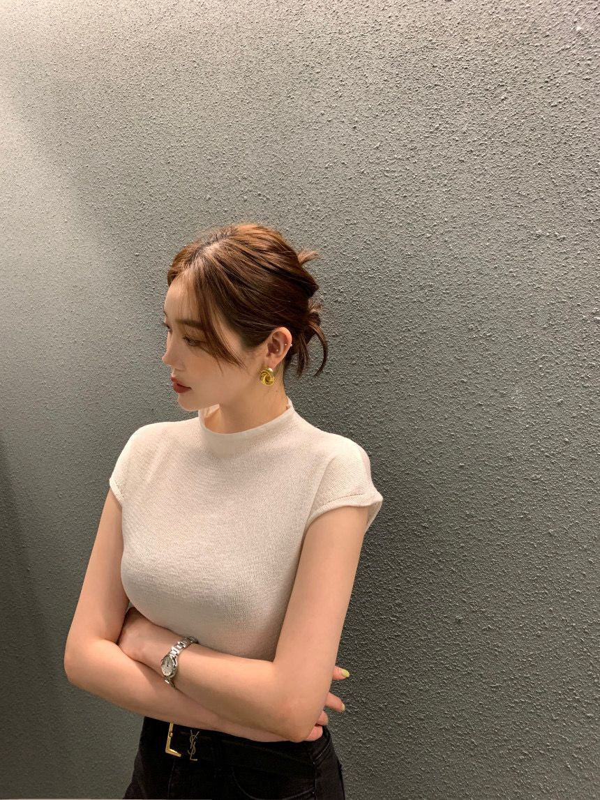 立領顯瘦針織top