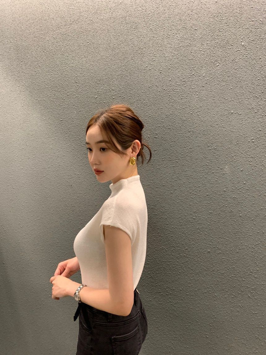 立領顯瘦針織top