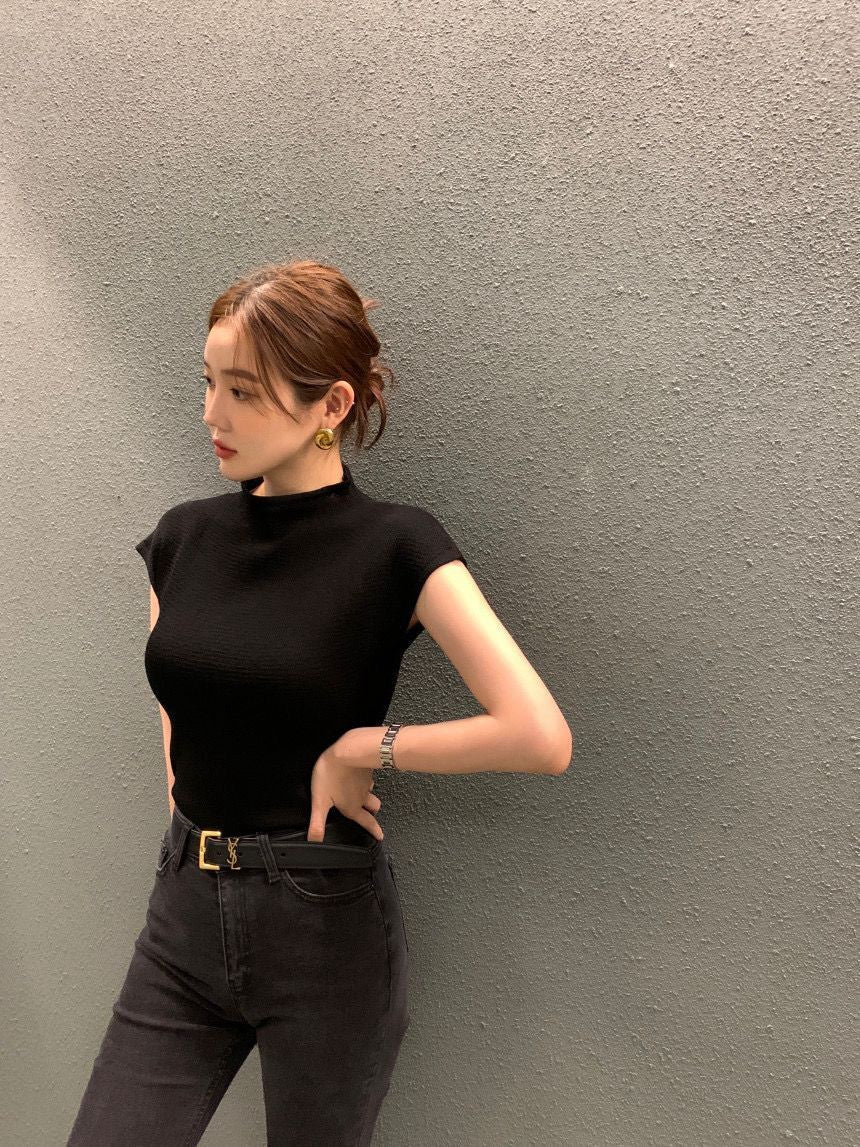立領顯瘦針織top