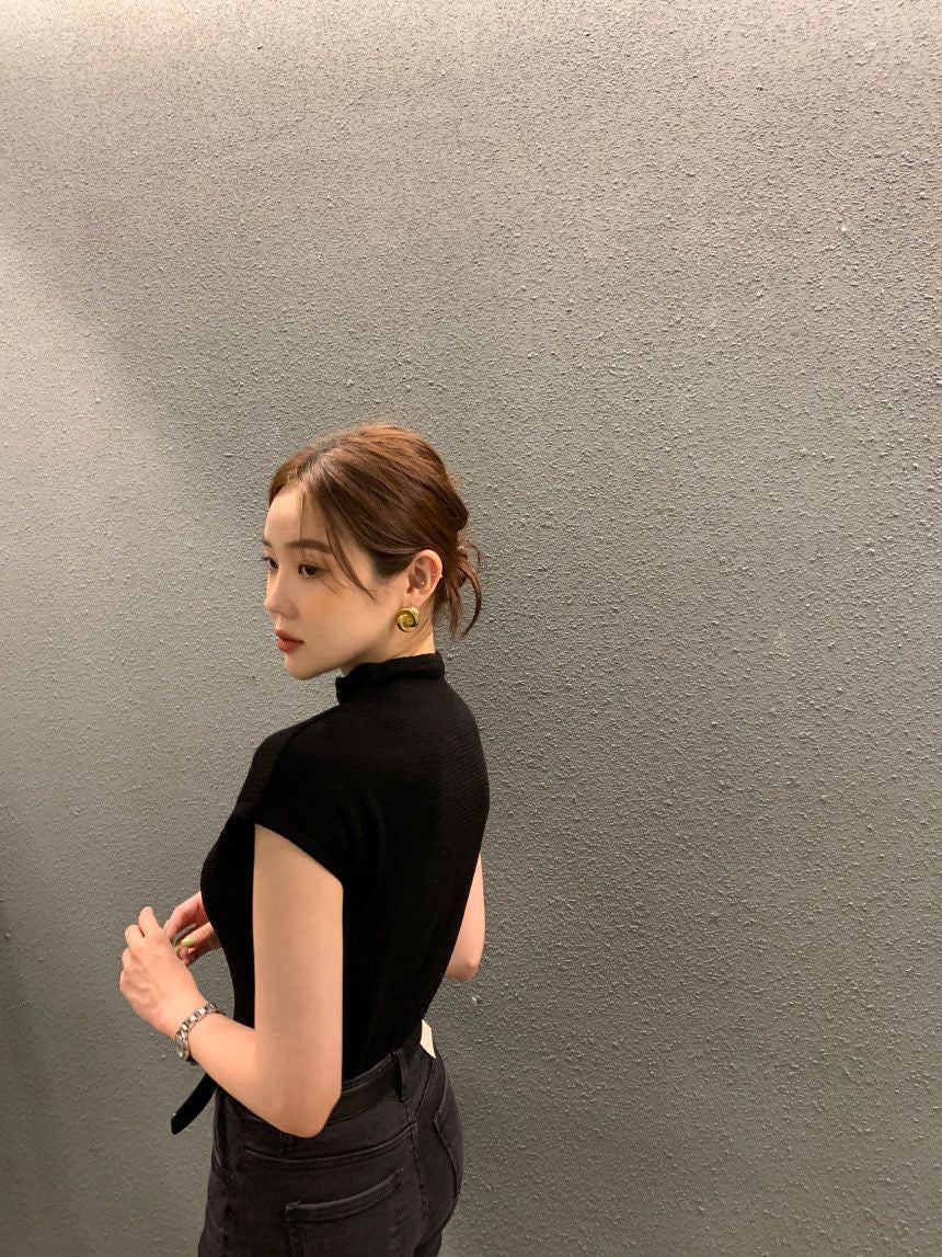 立領顯瘦針織top