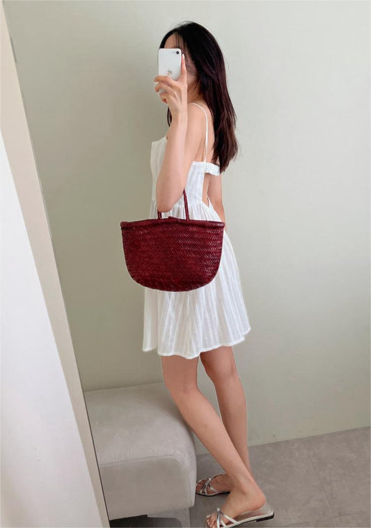 後背鏤空抹胸吊帶裙