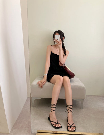 バックオープンビスチェキャミソールドレス