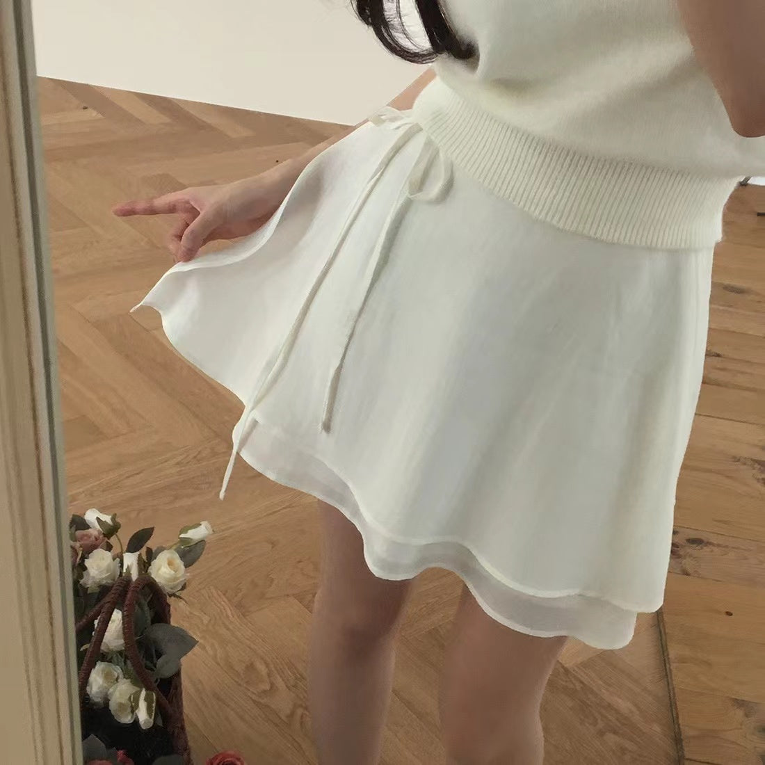 百搭系帶半身裙