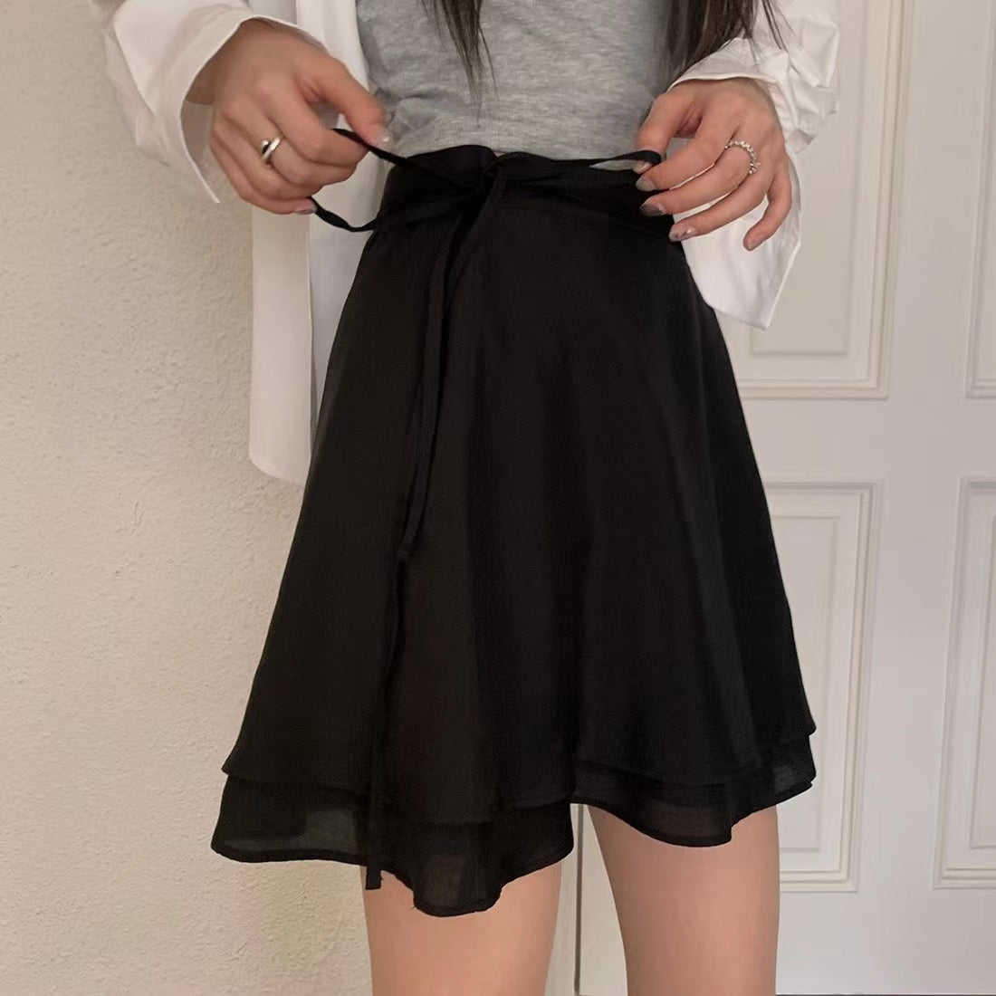 百搭系帶半身裙