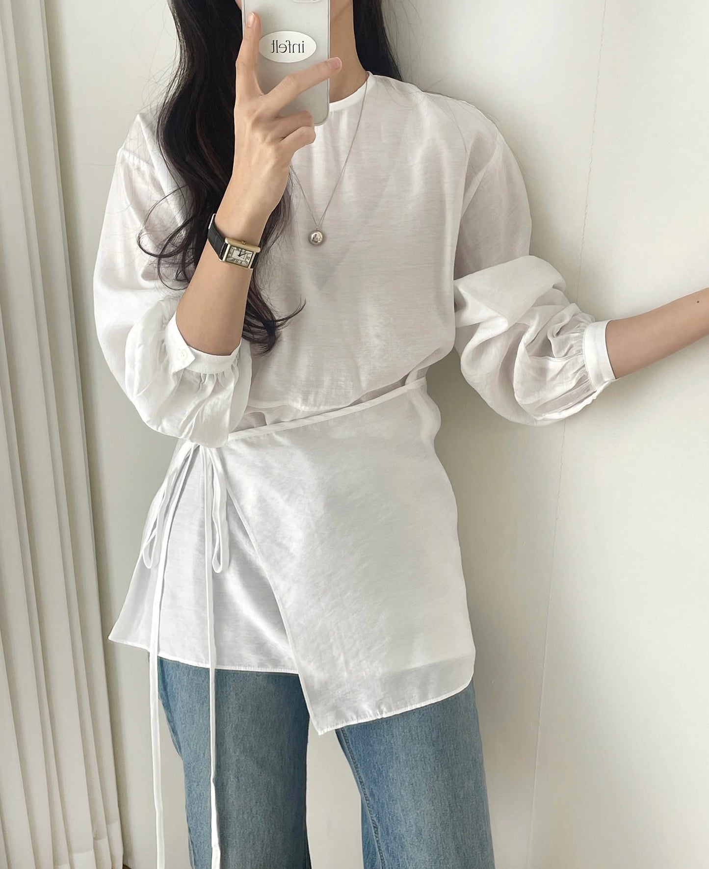 假兩件屁簾圓領恤衫