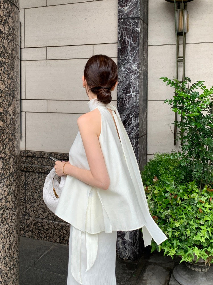 French Minimalist Tie Shirt