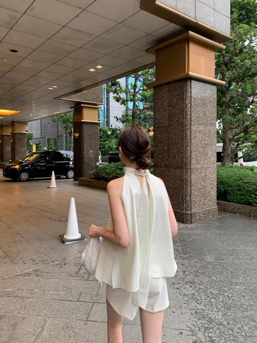 French Minimalist Tie Shirt