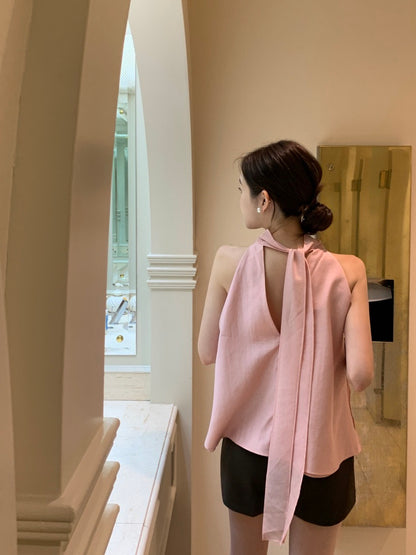 French Minimalist Tie Shirt