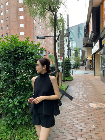 French Minimalist Tie Shirt