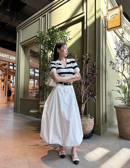 Minimalist Collared Striped Top