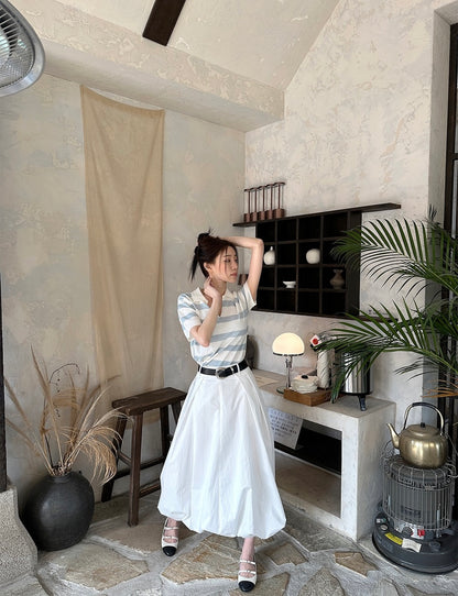 Minimalist Collared Striped Top