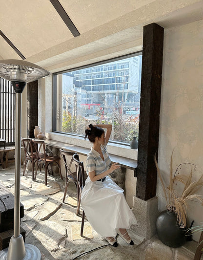 Minimalist Collared Striped Top